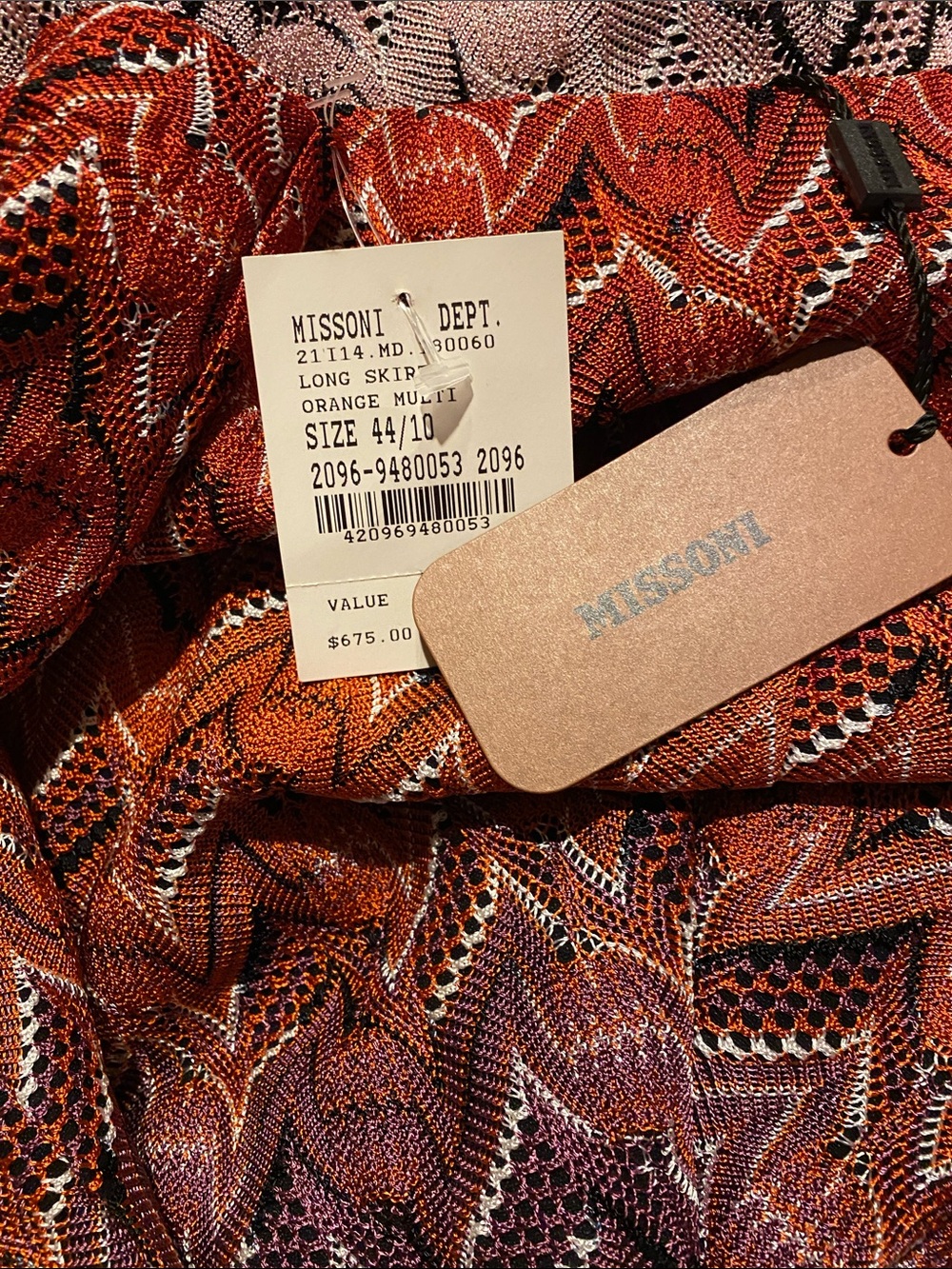 Missoni Ombre Chevron Maxi Skirt in Orange, Purple, Pink - Picture 10 of 16